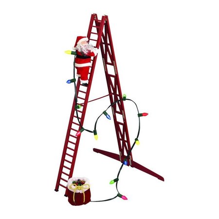 MR. CHRISTMAS Stepping Santa W Ladder 37220AC